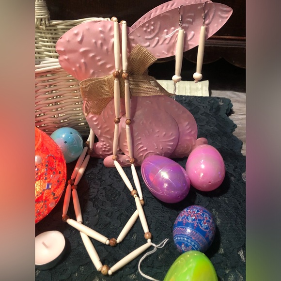 👩‍👧👩‍👦🤰💐Bone & Fossilized Brown Jade Necklace Earrings Set💐🤰👩‍👦👩‍👧 - Picture 5 of 7